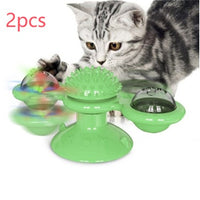 HKM-9307325 Rotating Windmill Cat Teaser Toy with Lights - Colorful Interactive Pet Plaything
