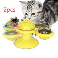 HKM-9307325 Rotating Windmill Cat Teaser Toy with Lights - Colorful Interactive Pet Plaything