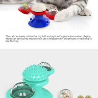 HKM-9307325 Rotating Windmill Cat Teaser Toy with Lights - Colorful Interactive Pet Plaything