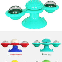 HKM-9307325 Rotating Windmill Cat Teaser Toy with Lights - Colorful Interactive Pet Plaything