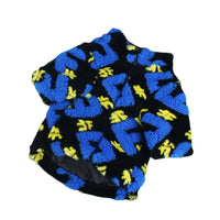 HKM-9307709 Lamb Jacquard Fleece Jacket for Pets in Black - Soft Velvet Material Available in Sizes S to XXL