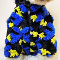 HKM-9307709 Lamb Jacquard Fleece Jacket for Pets in Black - Soft Velvet Material Available in Sizes S to XXL