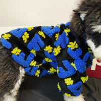 HKM-9307709 Lamb Jacquard Fleece Jacket for Pets in Black - Soft Velvet Material Available in Sizes S to XXL