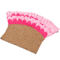 HKM-9307965 Natural Jute Cat Mat Blanket with Polar Fleece Sniffing Toy - Pink & Yellow