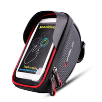 HKM-930835 Touch Screen Bicycle Handlebar Bag with Waterproof Zipper - Fits Mobile Phones Up to 6.0 inches