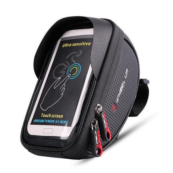 HKM-930835 Touch Screen Bicycle Handlebar Bag with Waterproof Zipper - Fits Mobile Phones Up to 6.0 inches