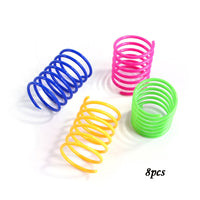 HKM-9308605 Colorful Coil Spring Cat Toy Set – Durable Plastic Springs for Active Kittens & Pets (4 or 8pcs)