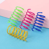 HKM-9308605 Colorful Coil Spring Cat Toy Set – Durable Plastic Springs for Active Kittens & Pets (4 or 8pcs)