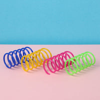 HKM-9308605 Colorful Coil Spring Cat Toy Set – Durable Plastic Springs for Active Kittens & Pets (4 or 8pcs)