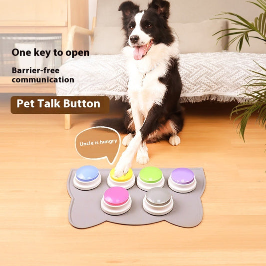 HKM-9308733 Pet Communication Button Dog Voice Toy - Various Colors Available, Recording & Non-Recording Options, Durable Plastic