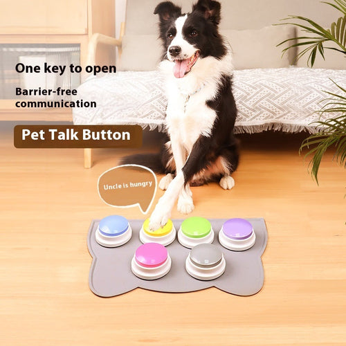 HKM-9308733 Pet Communication Button Dog Voice Toy - Various Colors Available, Recording & Non-Recording Options, Durable Plastic