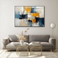 HKM-930899 Hand-Painted 3D Textured Acrylic Abstract Canvas Art for Living Room Decor - Unstretched and Frameless