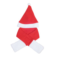 HKM-9309501 Festive Red Fleece Dog Christmas Hat and Scarf Set for Pets