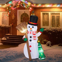 HKM-931091 6.2FT Inflatable Christmas Decoration with Snowman, Tree, and LED Lights, Weather-Resistant 210D Polyester