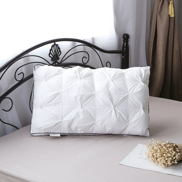 HKM-931091 Cotton Bread Twisted Flower Pillow with Feather Velvet Filling, 48 x 74 CM, White