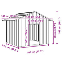 HKM-9311165 Galvanized Steel Doghouse with Roof - Anthracite, Various Sizes Available