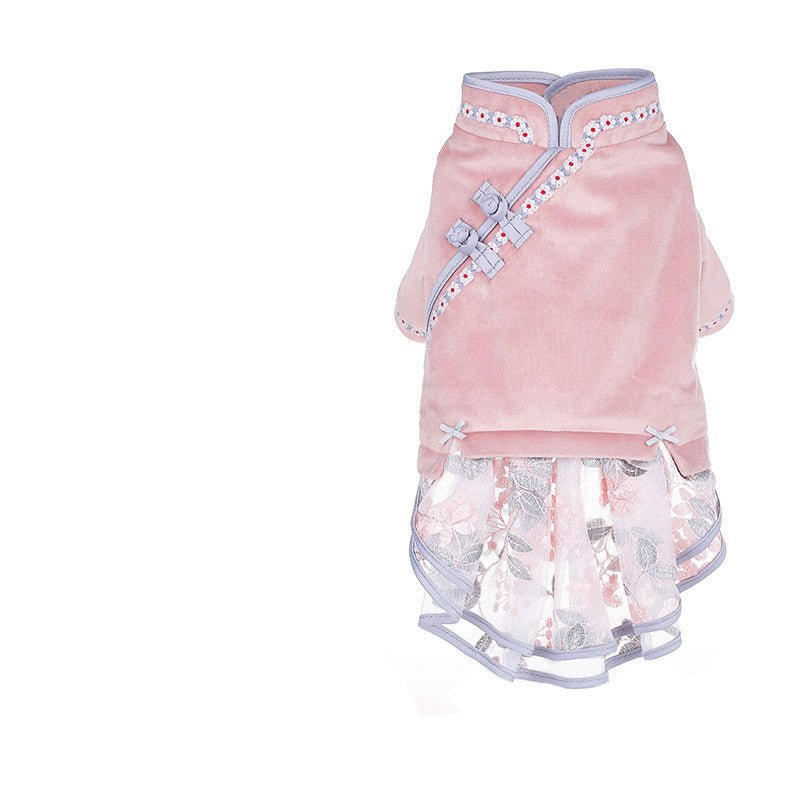 HKM-9311293 Chic High Waist Bow Skirt for Cats - Republic of China Style Dress