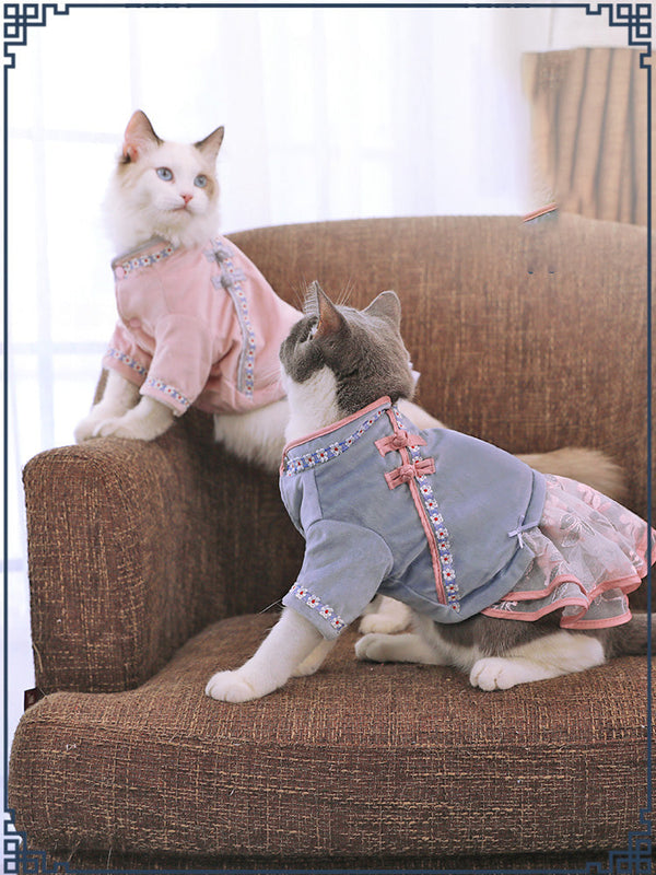 HKM-9311293 Chic High Waist Bow Skirt for Cats - Republic of China Style Dress