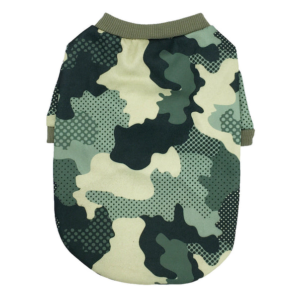 HKM-9312189 Camouflage Fleece Sweater for Dogs in Army Green, Black, and Tide Green, Various Sizes Available