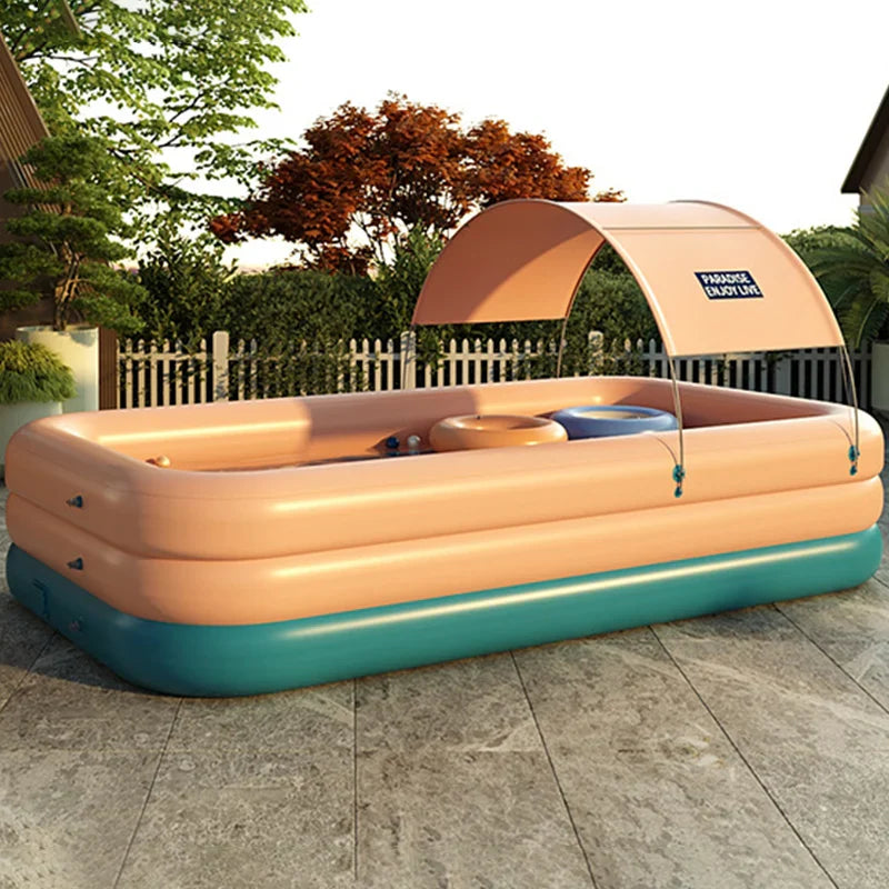 HKM-931219 Automatic Inflatable Rectangular Tanning Tub Pool - 210x150x58cm Water Spa