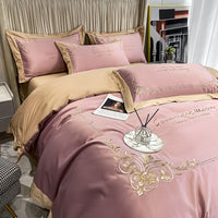 HKM-931283 Pure Cotton Embroidered Bedding Set, 4-Piece Collection, Various Colors and Sizes Available