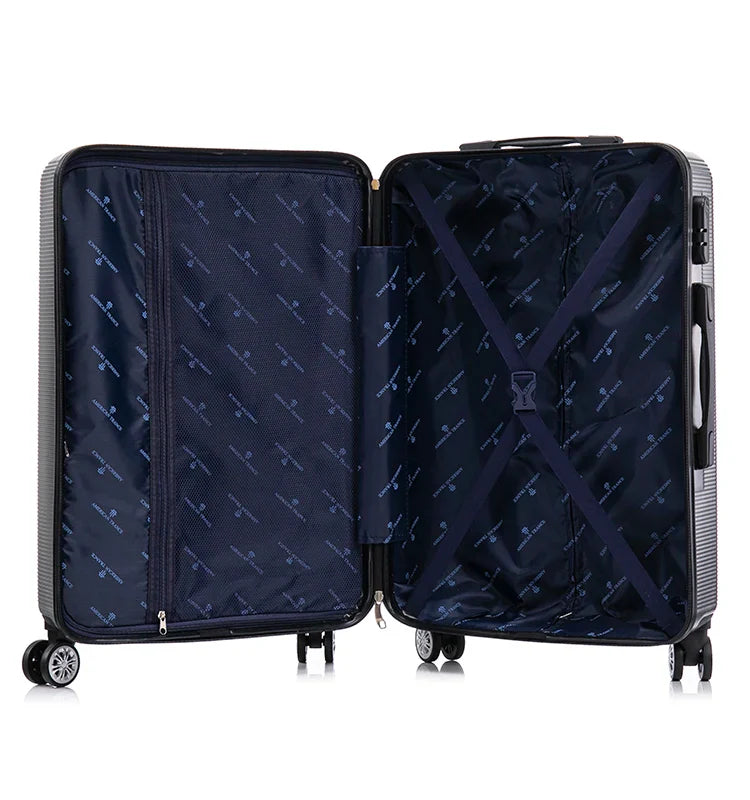 HKM-931347 3-Piece Double-Wheel Luggage Set for Outdoor Travel - Durable, Quiet, and Versatile Suitcases