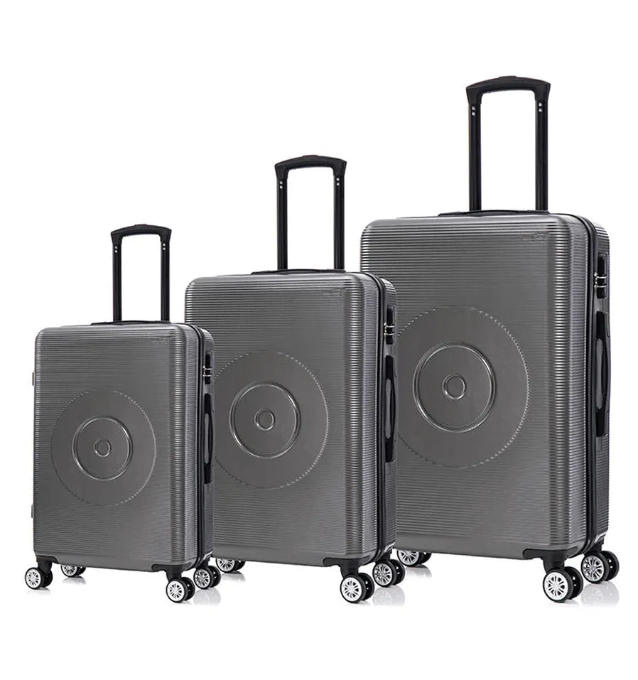 HKM-931347 3-Piece Double-Wheel Luggage Set for Outdoor Travel - Durable, Quiet, and Versatile Suitcases