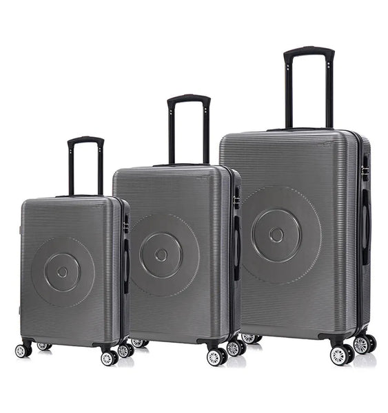 HKM-931347 3-Piece Double-Wheel Luggage Set for Outdoor Travel - Durable, Quiet, and Versatile Suitcases
