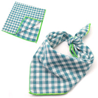 HKM-9314493 Plaid Double-Sided Cotton Pet Scarf - Fashionable and Versatile Design for Your Pet
