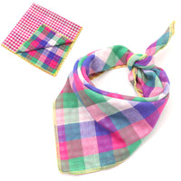 HKM-9314493 Plaid Double-Sided Cotton Pet Scarf - Fashionable and Versatile Design for Your Pet
