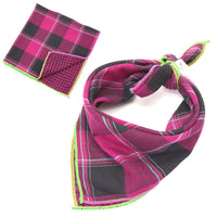 HKM-9314493 Plaid Double-Sided Cotton Pet Scarf - Fashionable and Versatile Design for Your Pet