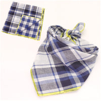 HKM-9314493 Plaid Double-Sided Cotton Pet Scarf - Fashionable and Versatile Design for Your Pet