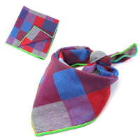 HKM-9314493 Plaid Double-Sided Cotton Pet Scarf - Fashionable and Versatile Design for Your Pet