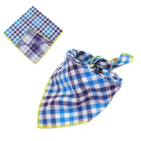 HKM-9314493 Plaid Double-Sided Cotton Pet Scarf - Fashionable and Versatile Design for Your Pet