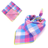HKM-9314493 Plaid Double-Sided Cotton Pet Scarf - Fashionable and Versatile Design for Your Pet