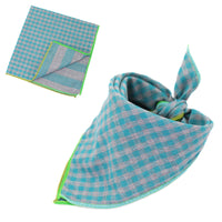 HKM-9314493 Plaid Double-Sided Cotton Pet Scarf - Fashionable and Versatile Design for Your Pet