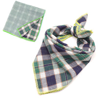 HKM-9314493 Plaid Double-Sided Cotton Pet Scarf - Fashionable and Versatile Design for Your Pet