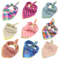 HKM-9314493 Plaid Double-Sided Cotton Pet Scarf - Fashionable and Versatile Design for Your Pet