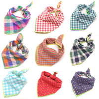 HKM-9314493 Plaid Double-Sided Cotton Pet Scarf - Fashionable and Versatile Design for Your Pet