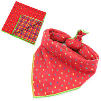 HKM-9314493 Plaid Double-Sided Cotton Pet Scarf - Fashionable and Versatile Design for Your Pet