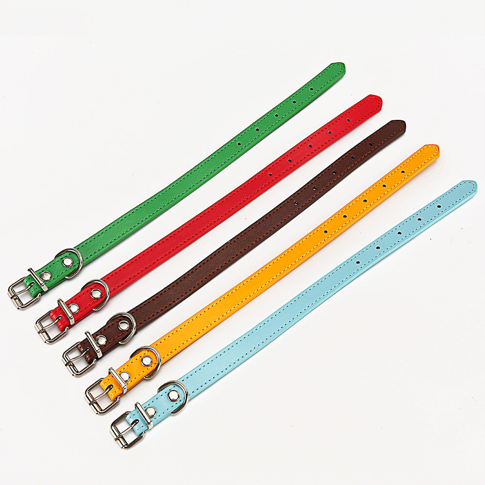 HKM-9314877 PU Dog Collar - Size S 1.0*30, Size M 1.5*30, Durable and Comfortable Design
