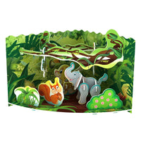 HKM-931539 3D Educational Cardboard Animal Puzzle for Children 2-4 Years, DIY Building Blocks, 51-100 Pieces
