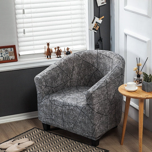 HKM-931859 Universal Small Semicircle Sofa Cover in Striped Design – Modern Polyester Dust Cover – 65x90cm