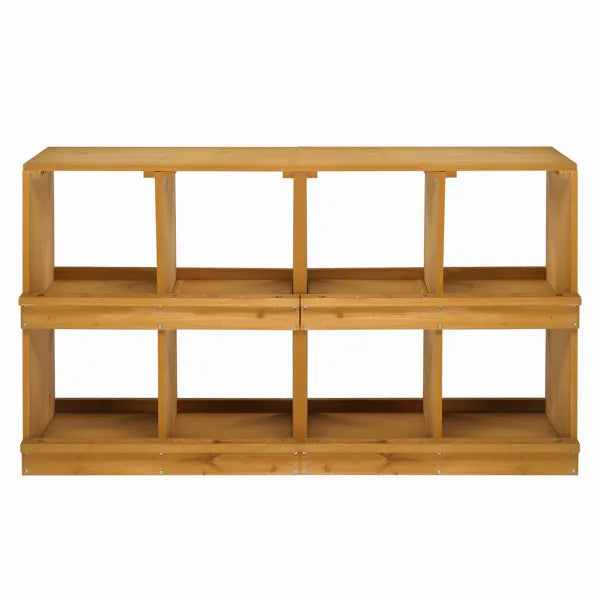 HKM-9318845 Wooden Nesting Box for Chickens and Ducks with 8 Compartments, Ideal for Egg Laying