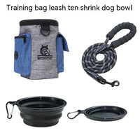 HKM-9319101 Pet Training Set with Hand Holding Rope, Dog Bowl, and Versatile Training Bag in Various Colors