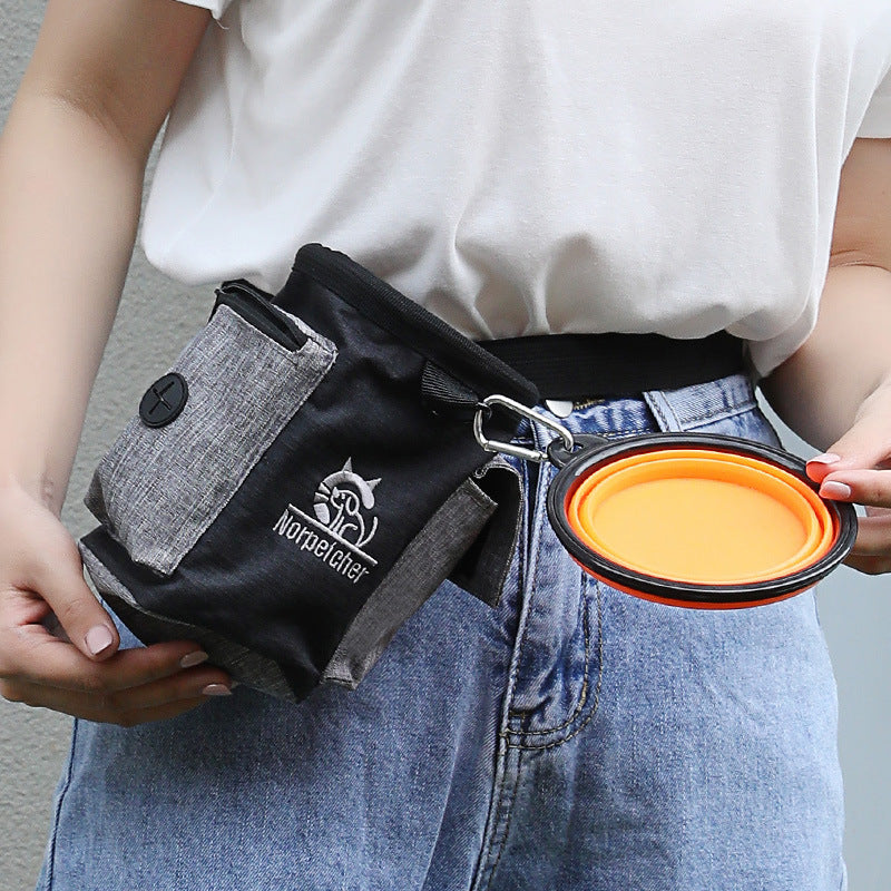 HKM-9319101 Pet Training Set with Hand Holding Rope, Dog Bowl, and Versatile Training Bag in Various Colors