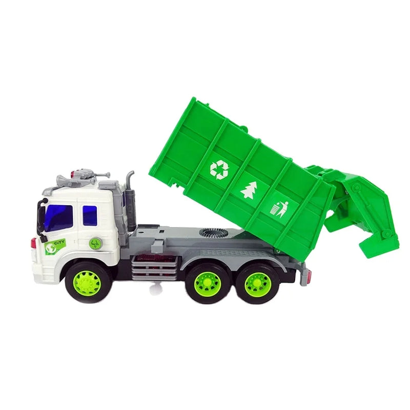 HKM-931923 Friction-Operated 1:16 Scale Garbage Truck Toy for Kids Ages 2-13