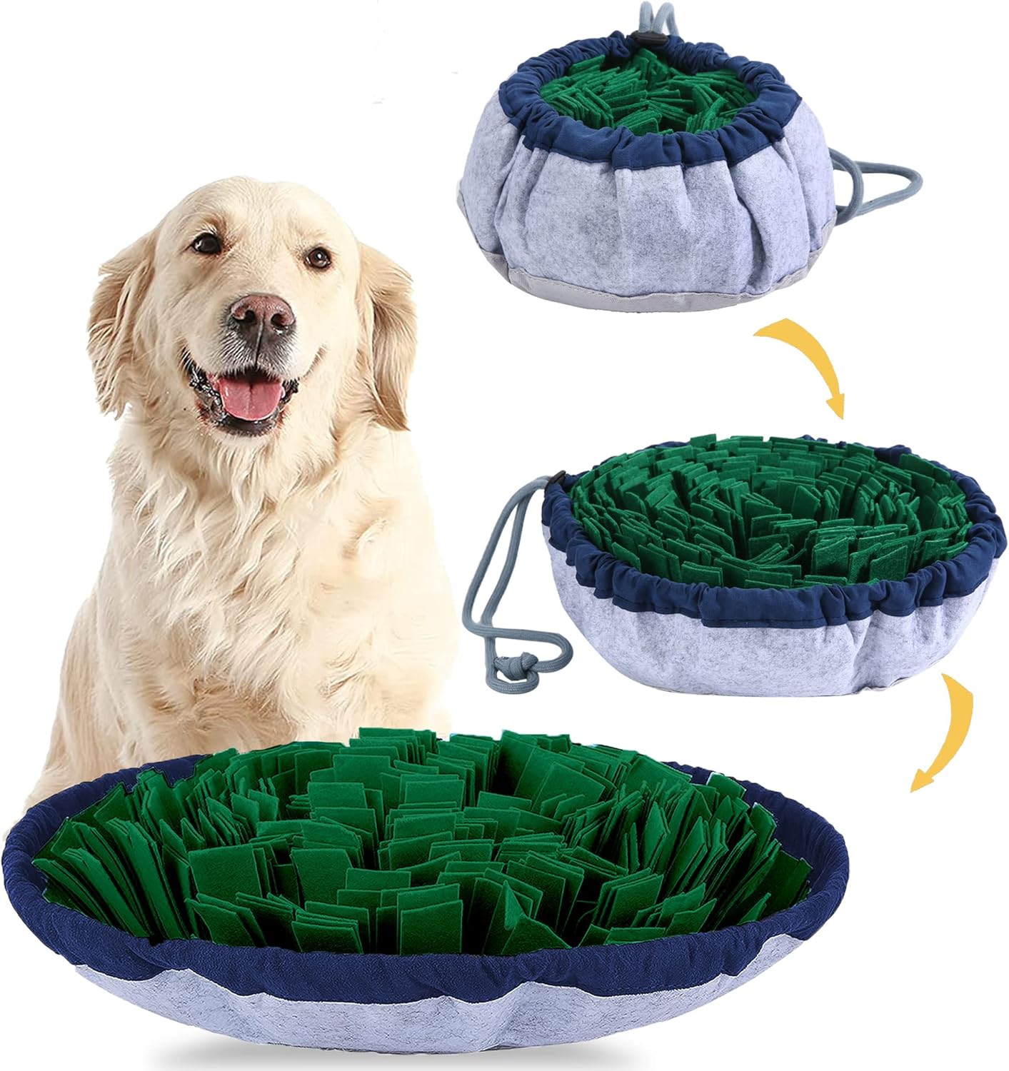 HKM-9320125 Adjustable Snuffle Mat for Dogs - Enrichment Puzzle Toy for Large Breeds and Slow Eating Mental Stimulation