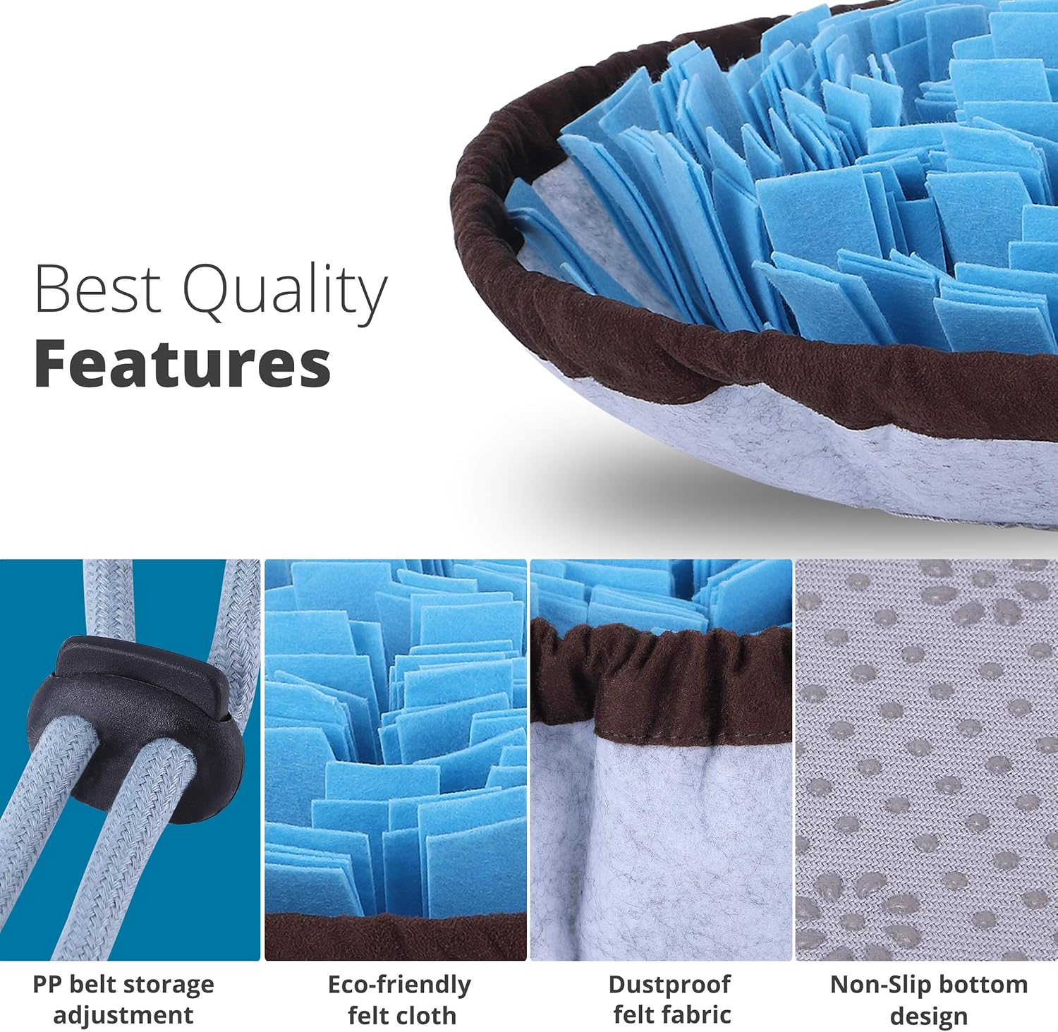 HKM-9320125 Adjustable Snuffle Mat for Dogs - Enrichment Puzzle Toy for Large Breeds and Slow Eating Mental Stimulation