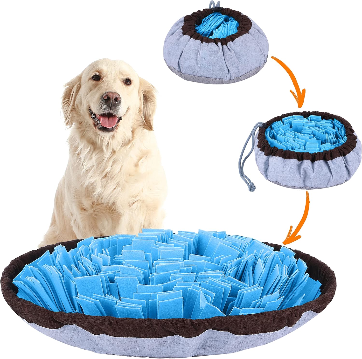HKM-9320125 Adjustable Snuffle Mat for Dogs - Enrichment Puzzle Toy for Large Breeds and Slow Eating Mental Stimulation